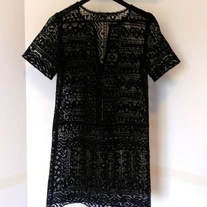 Club Monaco Black Lace Swim Cover Up Dress Size Woman's 00